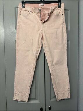 LOFT Pink Striped Jeans